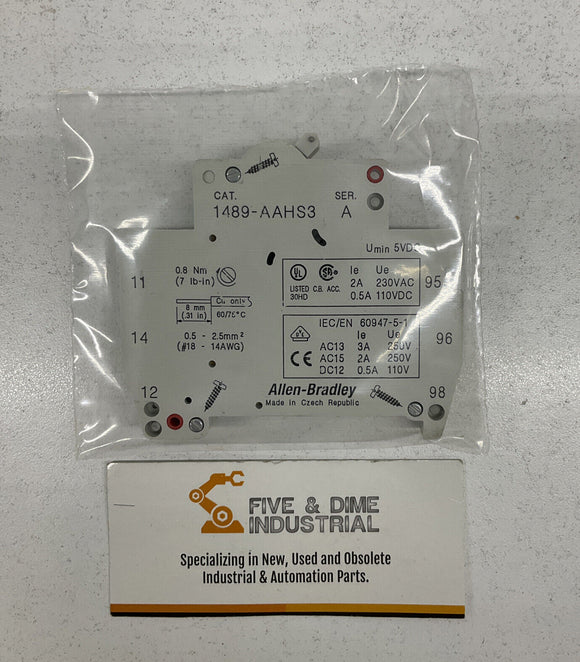 Allen Bradley 1489-AAHS3 Auxiliary Switch