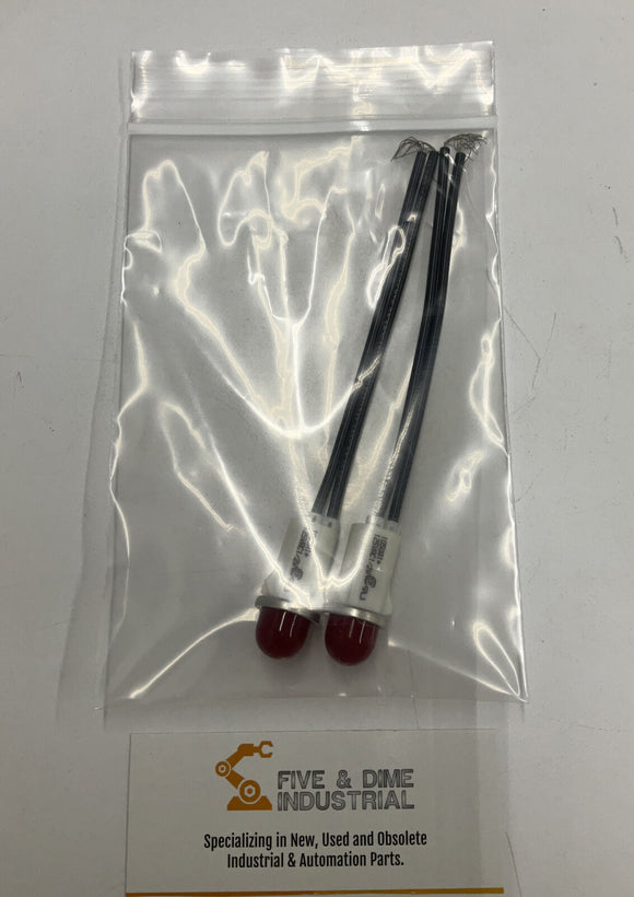 VCC Lot of 2 1050A1 / 18M7892 Red Wired 125 Vac Snap in Lamp