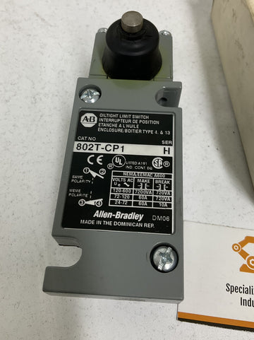 Allen Bradley 802T-CP1 Ser. H Plug-In Limit Switch Cracked Boot - 0
