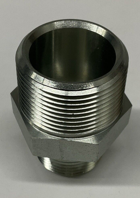 Parker 1-1/4x1 FF-S Hex Pipe Nipple 1"x1-1/4" Male NPT