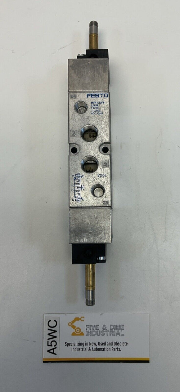 Festo MFH-5/3-B-1/4-B Solenoid Valve 40-145 PSI Coils Not Included.