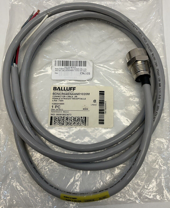 Balluff BDN C-R04-EN-AAN-01-020M 5-Pin Female Cordset