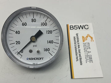 Ashcroft 25W1005-H-02B 2-1/2'' Steel Gauge 160 PSI, Brass Socket, 1/4'' NPT