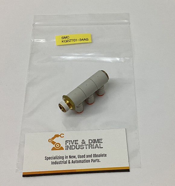 SMC KQ2ZT01-34AS Triple Branch Universal Elbow 1/8" Npt x 1/*" 00 Tubes