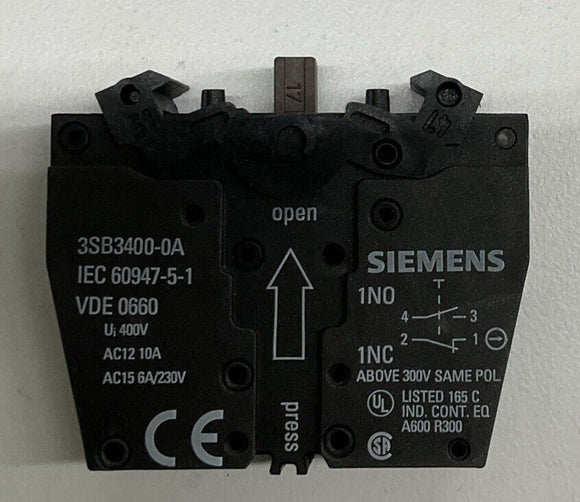 Siemens 3SB3605-0AA61 White Illuminated Pushbutton