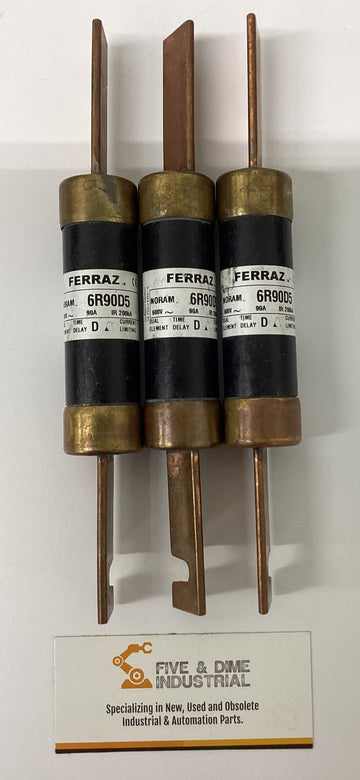 Gould Ferraz  Lot of 3 6R90D5  90 Amp Fuses