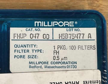 Millipore FHUP-047-00 .5um Pkg of 100  Type FH Filters - 0