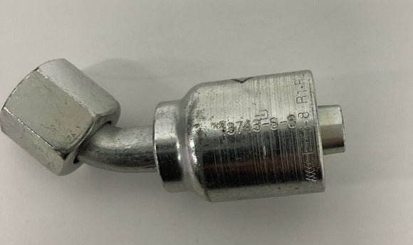 Parker 13743-8  1/2" Hose x 1/2 JIC  45 Degree Crimp Fitting