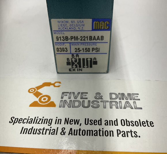 Mac 913B-PM-221BAAB Solenoid Valve 4 Way No Gasket