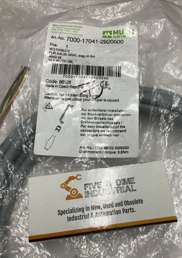 Murr Elektronik 7000-17041-2920500 Female Connector 8-Port 5m