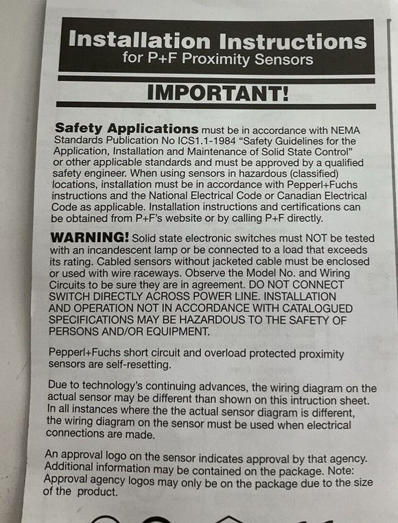 Pepperl Fuchs 106667 Proximity Sensor NJ 10-30GK-SN