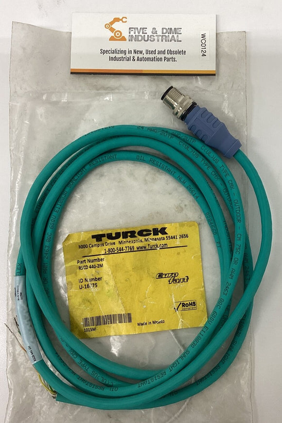 Turck RSCD 440-2M Network Cable 4-Pin to Wire 2-Meters