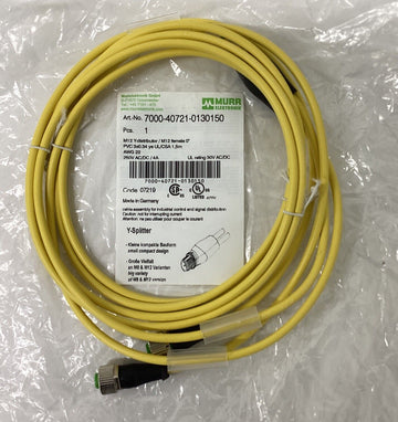 Murr 7000-40721-0130150 M12 Y-Splitter 3-Wire 1.5M