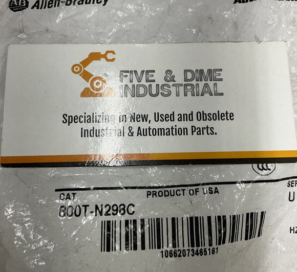 Allen Bradley 800T-N298C Clear Illuminated Selector Switch