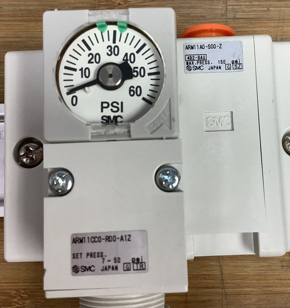 SMC ARM11AC2-162-N1Z Compact Manifold Regulator Set 7-50 PSI