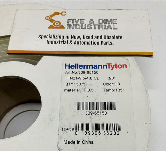 Hellermann Tyton 309-6510 Heat Shrink Tubing 3/8" 50'  Clear FN21-9.5/4.8