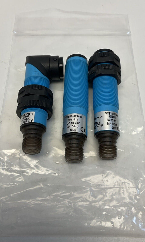 Mixed Sick Optic Sensors  1 VTE18-3F4840 2 VTE18-3F4640 Lot of 3