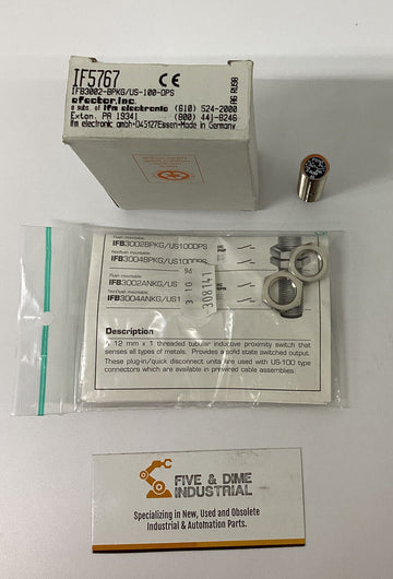 IFM Effector  IF5767 / IFB3002-BPKG/US-100-DPS Proximity Sensor