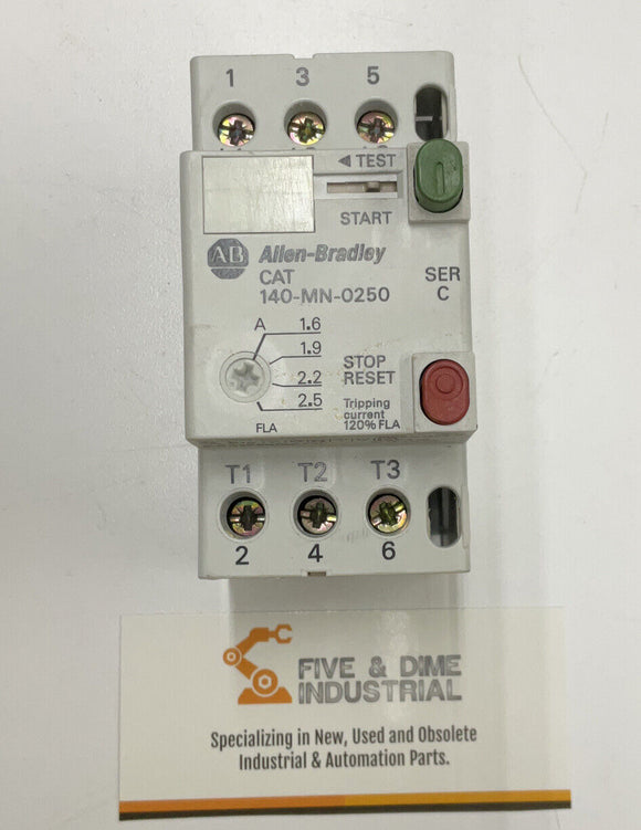 Allen Bradley 140-MN-0250 Manual Motor Starter 600V 2.5A