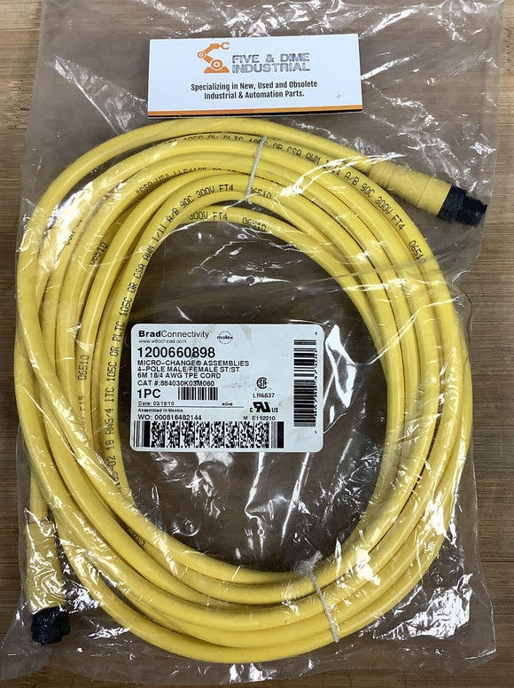 Brad Connectivity 884030K03M060 Cordset Micro 4-Pole M/F