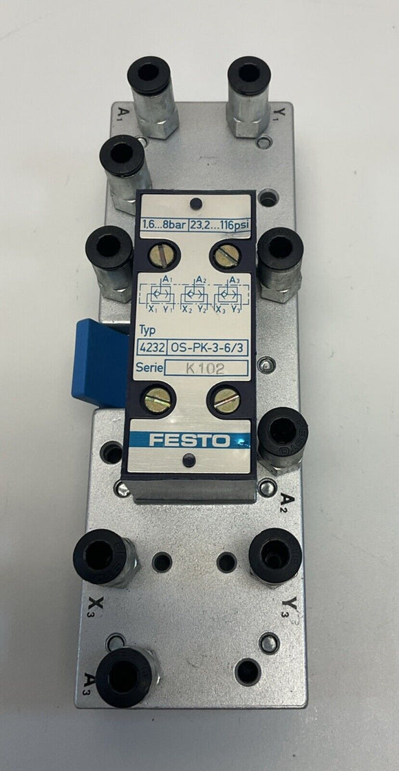 Festo 4232 0S-PK-3-6/3 Valve with Base 152882 D.S-PPV-0S-6/3