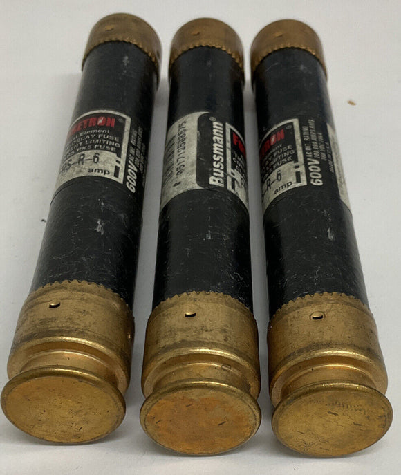 Bussmann Fusetron FRS-R-6 Lot of 3 Dual Element Fuse