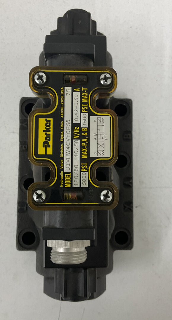 Parker D61VWC4VYCF56-75  D1VHW4CYYCF56-75 Hydraulic Valve 120VAC