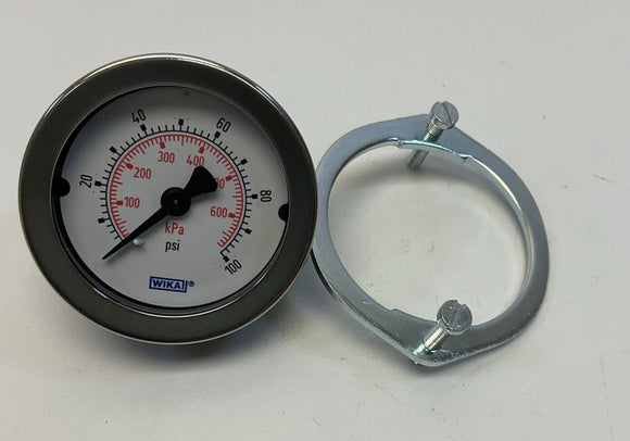Wika 4231465  111.16P 2"  1/4 NPT Gauge 100 PSI, Center Back Mount