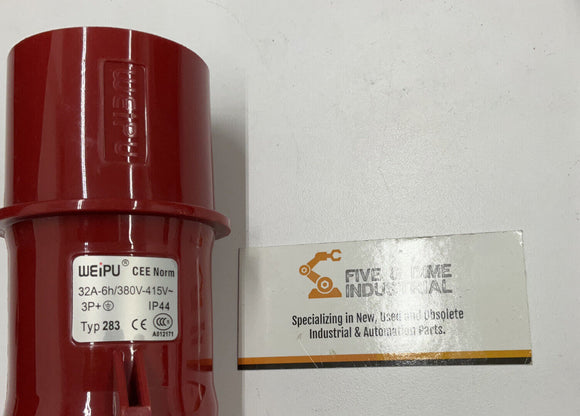 Weipu Type 283 Industrial Plug. 3P Ground