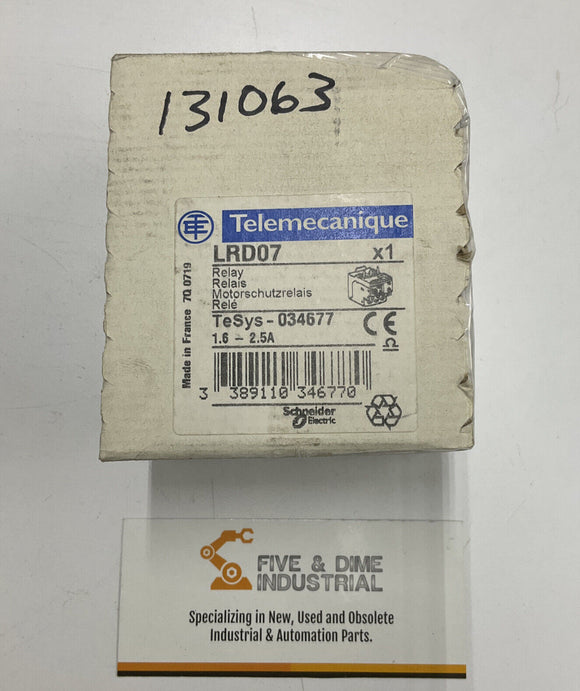 Schneider Telemecanique LRD07  Relay 1.6- 2.5A