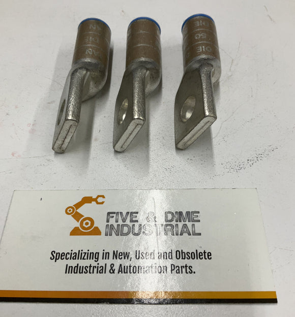 Thomas & Betts 60130 Aluminum Tan Logs 3/8" Bolt 1/0 Wire Lot of 3