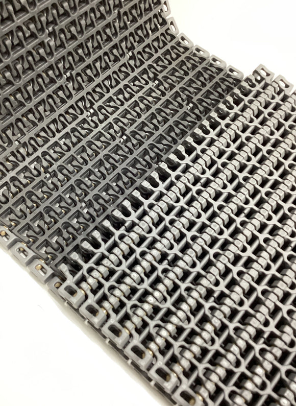 Intralox 23426 Grey 1100 Ser. Flush Grid Friction Top 8" X 10' 200 Rows