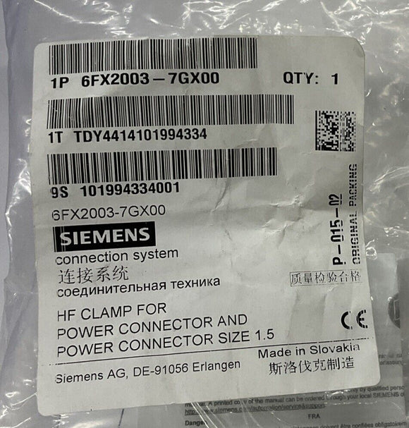 Siemens 6FX2003-7GX00 HF Clamp For Power Connector Size 1.5