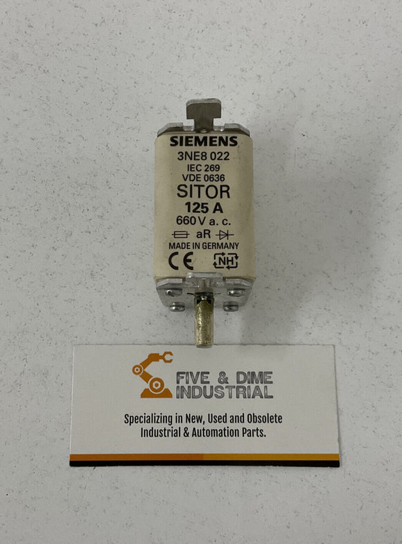 Siemens 3NE8-022 Sitor 125A Fuse 660 VAC