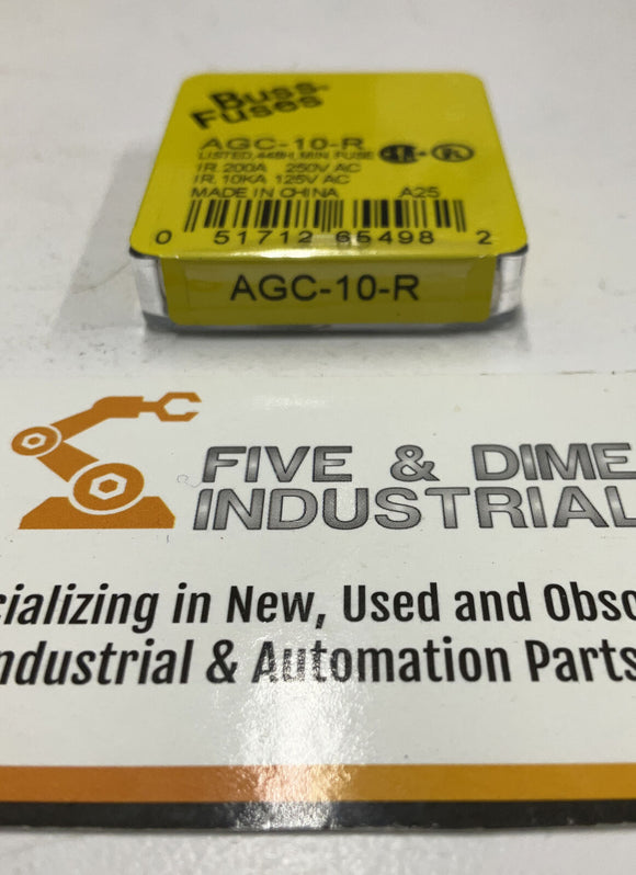 Buss Bussmann AGC-10-R Fuses Box of 5