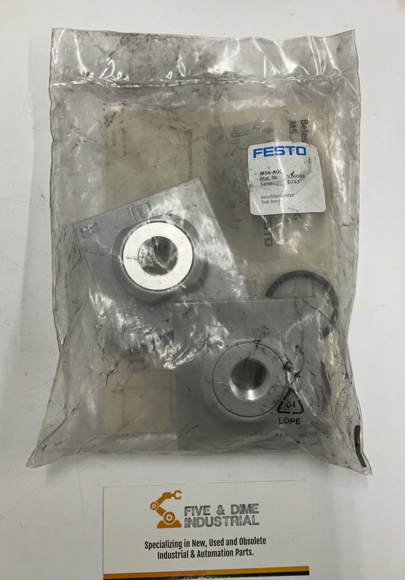 Festo MS6-AGC Cylinder Sub Base Set 3/8" Connection Plate 526081