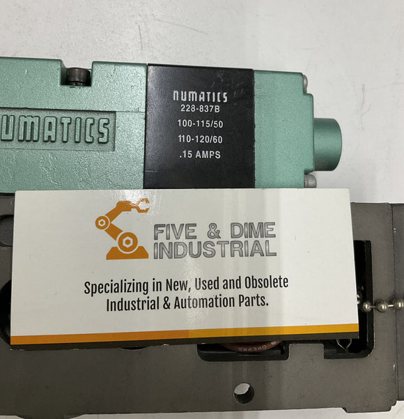 Numatic 0B2S415KO46T30 110/120VAC Solenoid Valve w/ Base & Gasket