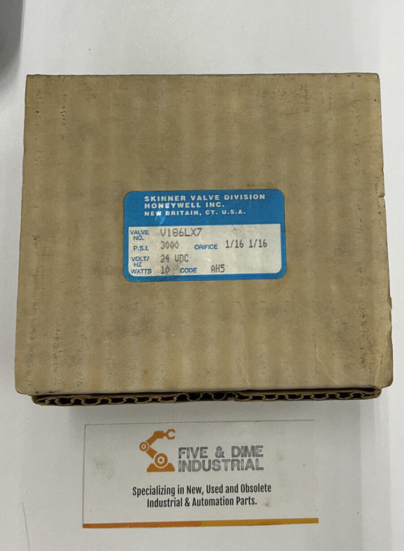 Honeywell Skinner V186LX7 Hydraulic Cartridge Valve Solenoid 24VDC 3000 Psi