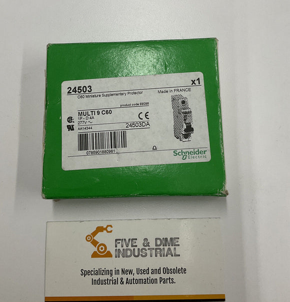 Schneider Electric 24503 Circuit Breaker Multi 9 C60  4A
