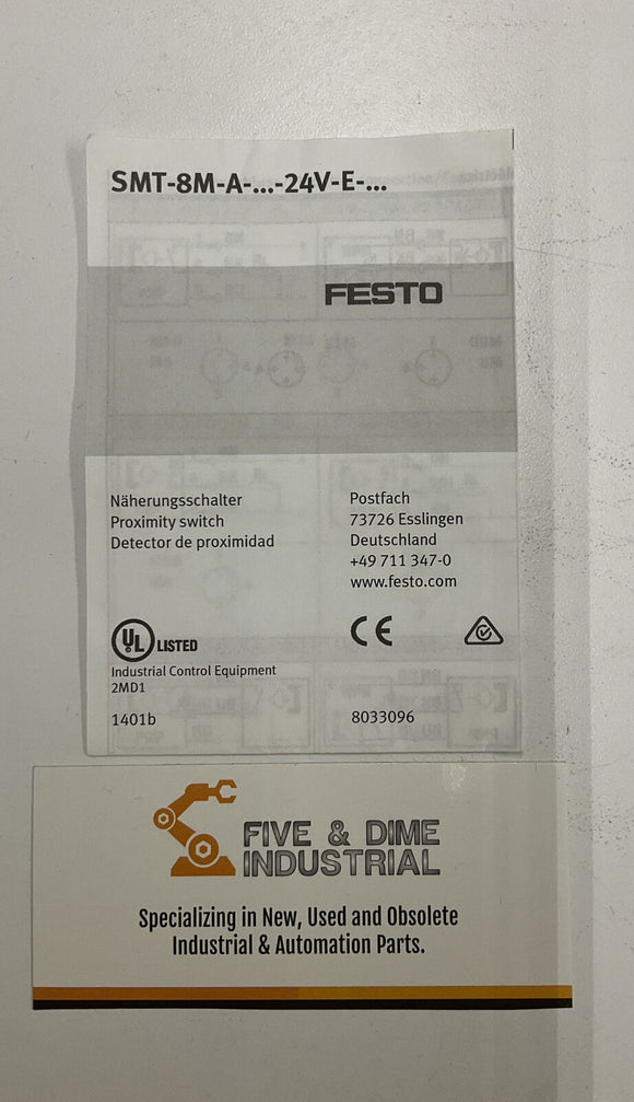 Festo SMT-8M-A-24V-E Proximity Sensor