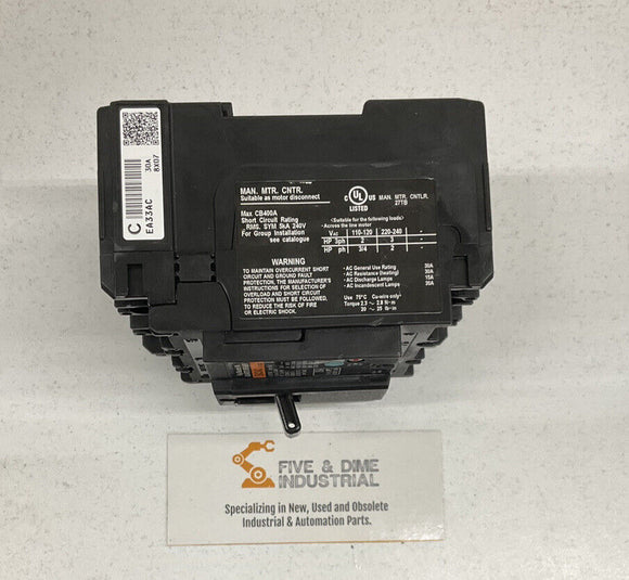 Fuji Electric EA33AC-030 Circuit Breaker Motor Disconnect 30A 3P
