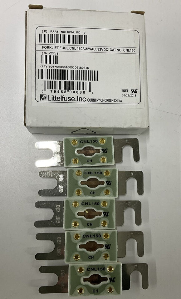 Littelfuse CNL150 Forklift Fuses 150 Amps 32V AC/DC. 5 pack