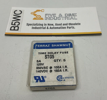 Ferraz Shawmut STG5 Time Delay Fuses 5-Amp, 125V 5-Pack