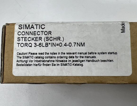 Siemens 6ES7 392-1AM00-0AA0 Sealed Simatic Connector