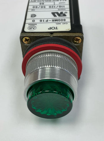 Allen Bradley 800MR-P16G Green Small Round Pilot Lamp 120 VAC - 0