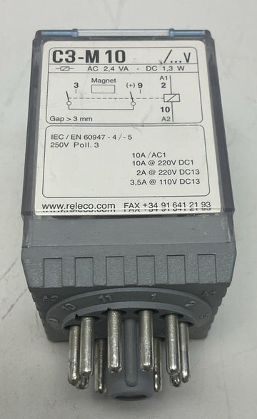 Releco C3-M10 11-Pin Power Relay 24VDC Coil - 0