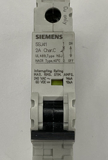 Siemens 5SJ4102-7HG40 HSJ Circuit Breaker 2 Amp Din Mount - 0