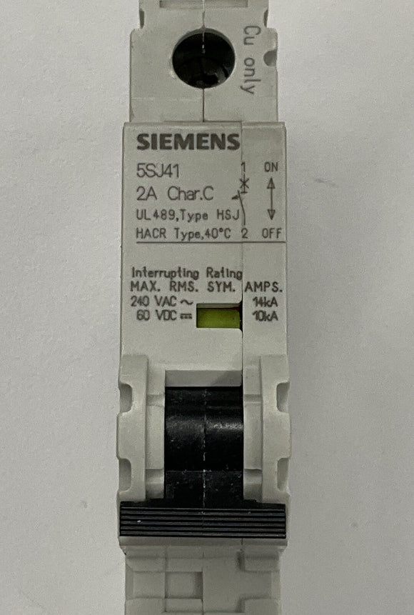 Siemens 5SJ4102-7HG40 HSJ Circuit Breaker 2 Amp Din Mount