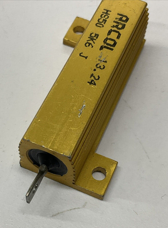 Arcol HS50-5K6-J Pack of 2 50 Watt 5K Ohm Al Housed Wirewound Resistors