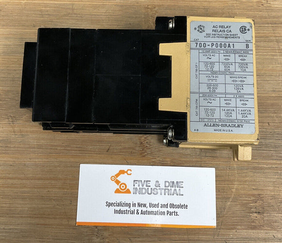 Allen Bradley 700-P000A1 Control Relay SER B 115V Coil